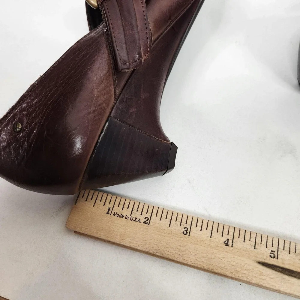 PIKOLINOS Shoes Womens 10 Brown Leather Block Heel Buckle Strap Pumps Comfort